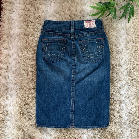 NWOT! TRUE RELIGION, Denim Skirt - Picture 1 of 9